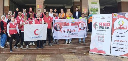 وزيرة التضامن الاجتماعي تتلقى تقريراً عن فعاليات حملة الهلال الأحمر المصري ووحدات التضامن الاجتماعي بالجامعات " RED WEEK" على مستوى 26 جامعة